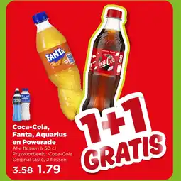 PLUS Coca-Cola, Fanta, Aquarius en Powerade aanbieding