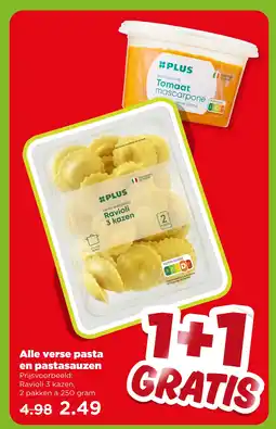 PLUS Alle verse pasta en pastasauzen aanbieding