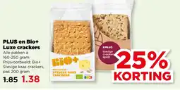 PLUS PLUS en Bio+ Luxe crackers aanbieding