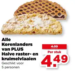 PLUS Alle Korenlanders van PLUS Halve raster- en kruimelvlaaien aanbieding