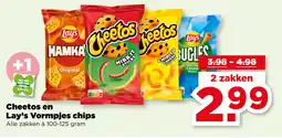 PLUS Cheetos en Lay's Vormpjes chips aanbieding