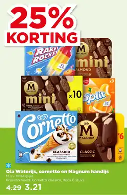 PLUS Ola Waterijs, cornetto en Magnum handijs aanbieding