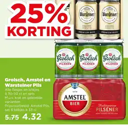 PLUS Grolsch, Amstel en Warsteiner Pils aanbieding