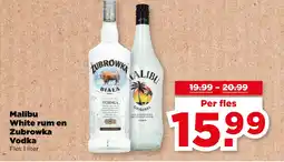 PLUS Malibu White rum en Zubrowka Vodka aanbieding