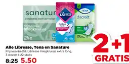 PLUS Alle Libresse, Tena en Sanature aanbieding