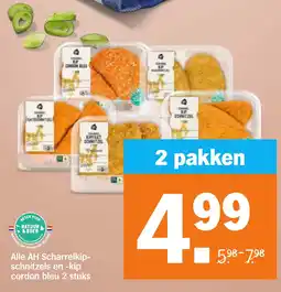 Albert Heijn Alle AH Scharrelkip Schnitzels en kip cordon bleu aanbieding