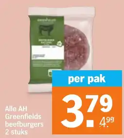 Albert Heijn Alle AH Greenfields beefburgers aanbieding