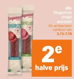 Albert Heijn Alle Stegeman droge worsten aanbieding