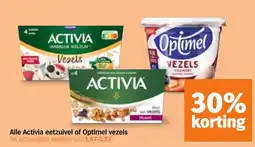 Albert Heijn Alle Activia eetzuivel of Optimel vezels aanbieding