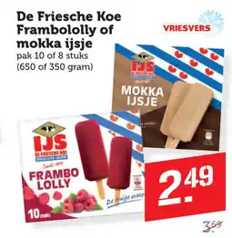 Coop De Friesche Koe Frambololly of mokka ijsje aanbieding