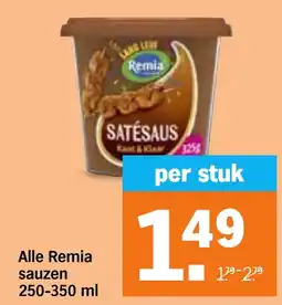Albert Heijn Alle Remia sauzen aanbieding