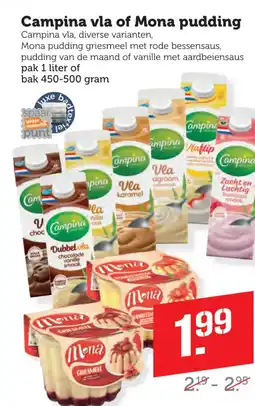 Coop Campina vla of Mona pudding aanbieding