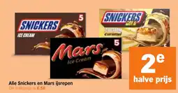 Albert Heijn Alle Snickers en Mars ijsrepen aanbieding