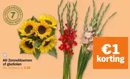 Albert Heijn AH Zonnebloemen of gladiolen aanbieding
