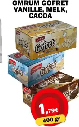 Avantage Supermarkt Omrum gofret vanille, melk, cacoa aanbieding
