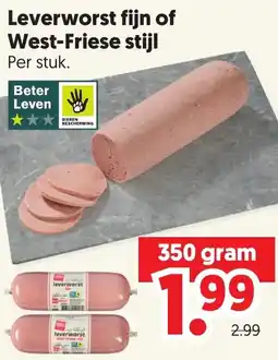 Dekamarkt Leverworst fijn of west friese stijl aanbieding