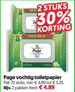 Dekamarkt Page vochtig toiletpapier aanbieding