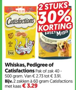Dekamarkt Whiskas, Pedigree of Catisfactions aanbieding