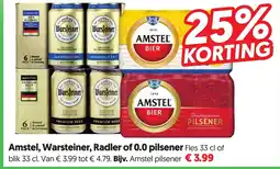 Dekamarkt Amstel, Warsteiner, Radler of 0.0 pilsener aanbieding
