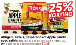 Dekamarkt Affligem , texels , desperados of apple bandit speciaalbier aanbieding