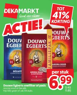 Dekamarkt Douwe egberts snelfilter of pads aanbieding