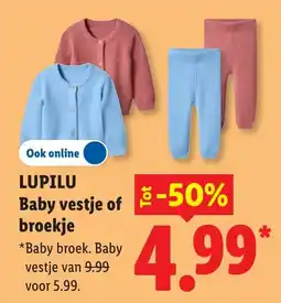 Lidl Lupilu Baby vestje of broekje aanbieding