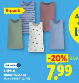 Lidl Lupilu Kinder hemden aanbieding