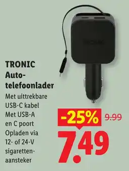 Lidl Tronic Auto-telefoonlader aanbieding