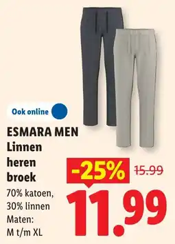 Lidl Esmara Men Linnen heren broek aanbieding