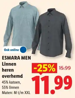 Lidl Esmara Men Linnen heren overhemd aanbieding