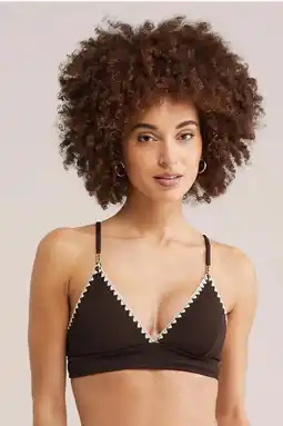 Wehkamp WE Fashion voorgevormde bikinitop met textuur donkerbruin aanbieding