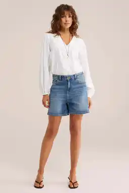 Wehkamp WE Fashion Blue Ridge denim regularwaist short medium blue denim aanbieding