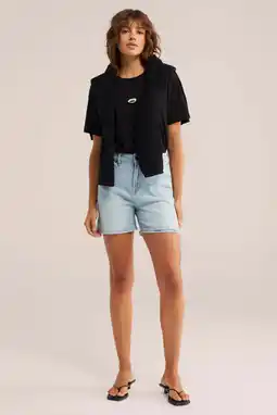 Wehkamp WE Fashion Blue Ridge denim regularwaist short light blue denim aanbieding