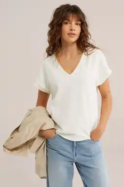 Wehkamp WE Fashion T-shirt ecru aanbieding