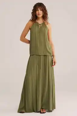 Wehkamp WE Fashion maxi rok olijfgroen aanbieding