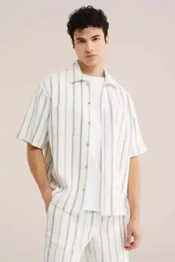 Wehkamp WE Fashion relaxed gestreept casual overhemd beige aanbieding