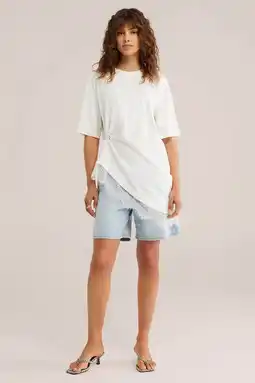 Wehkamp WE Fashion Blue Ridge wide leg regularwaist short light blue denim aanbieding