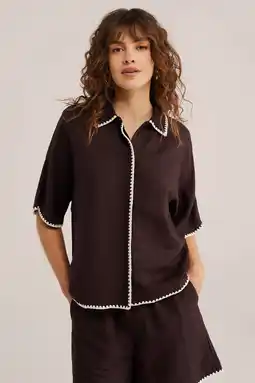 Wehkamp WE Fashion blouse donkerbruin aanbieding