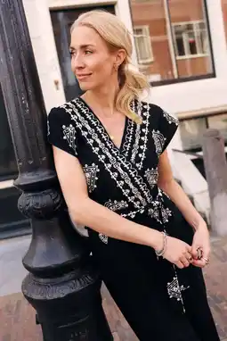 Wehkamp Sanny x LOLALIZA x Wehkamp jumpsuit zwart aanbieding