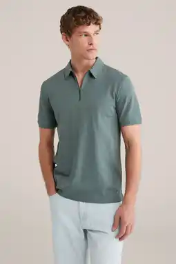 Wehkamp WE Fashion slim polo groen aanbieding