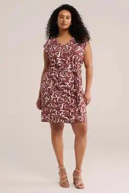 Wehkamp WE Fashion Curve zomerjurk rood aanbieding