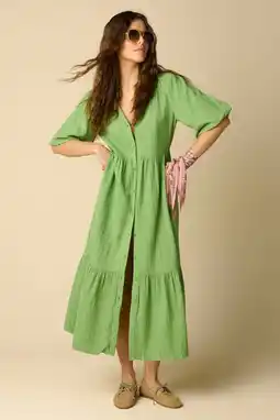 Wehkamp Sissy-Boy katoenen midijurk - groen aanbieding