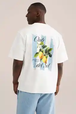 Wehkamp WE Fashion oversized T-shirt met backprint ecru aanbieding
