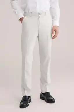 Wehkamp WE Fashion slim pantalon beige aanbieding
