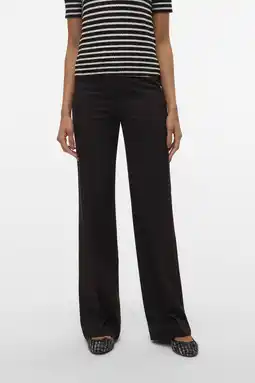 Wehkamp VERO MODA straight regularwaist pantalon zwart aanbieding