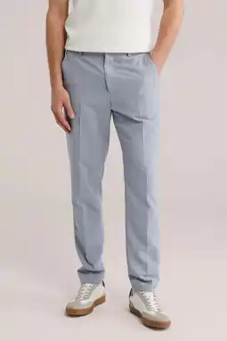 Wehkamp WE Fashion slim pantalon grijsblauw aanbieding