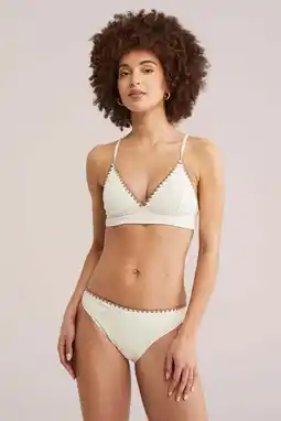 Wehkamp WE Fashion bikinibroekje met textuur ecru aanbieding