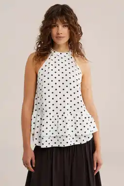 Wehkamp WE Fashion top met stippen ecru aanbieding