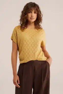 Wehkamp WE Fashion top oker met lurex aanbieding
