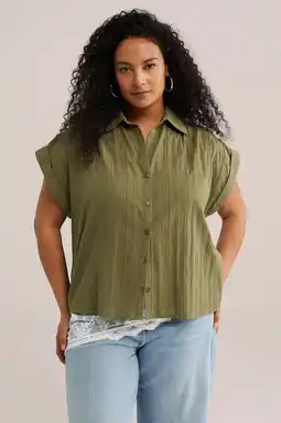 Wehkamp WE Fashion Curve blouse olijfgroen aanbieding